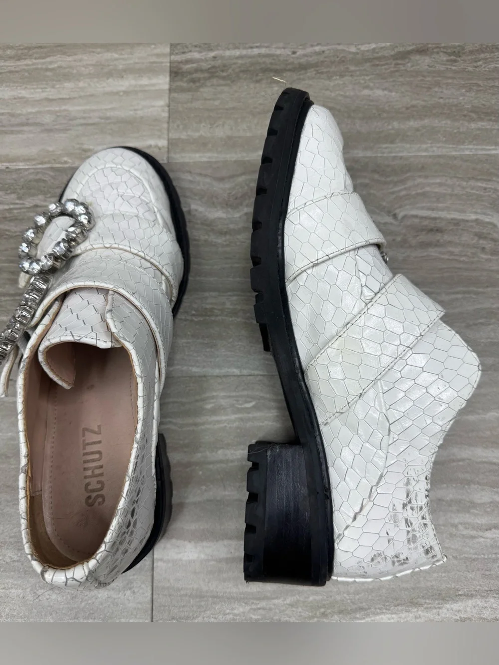 SCHUTZ white leather